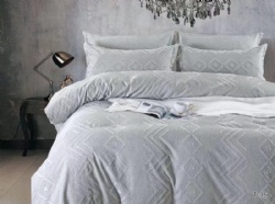 gray yarn dye clip duvet cover bedding set