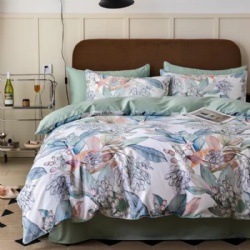 cotton sateen digital print quilt cover set