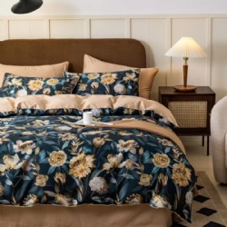 luxury sateen print quilt cover set